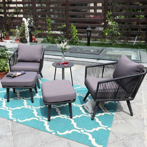 Picture of Outdoor set of 5 pieces - Grey and black