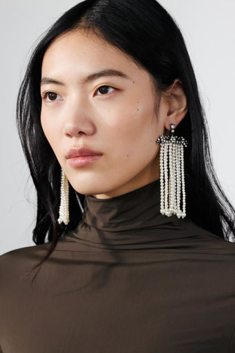 Picture of RHINESTONE AND FAUX PEARL WATERFALL EARRINGS