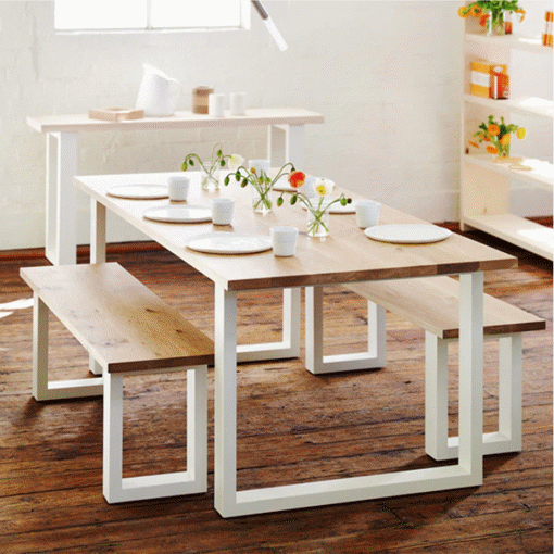 Picture of Dining Set, 3 Pieces, White / Wooden