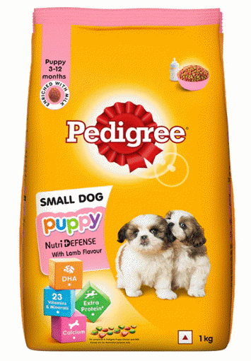 Picture of Pedigree Puppy Small Dog, Dry Dog Food, Lamb & Milk Flavour, 1 Kg Pack