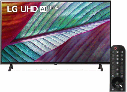 Picture of LG, UHD 4K TV, 65 inch UR78 series, WebOS Smart AI ThinQ, Magic Remote, 3 side cinema, HDR10, HLG, AI Sound (5.1ch), 2 Pole stand