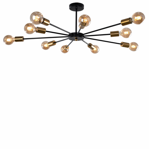 Picture of Sikra 10 Lights Black × Gold Chandelier